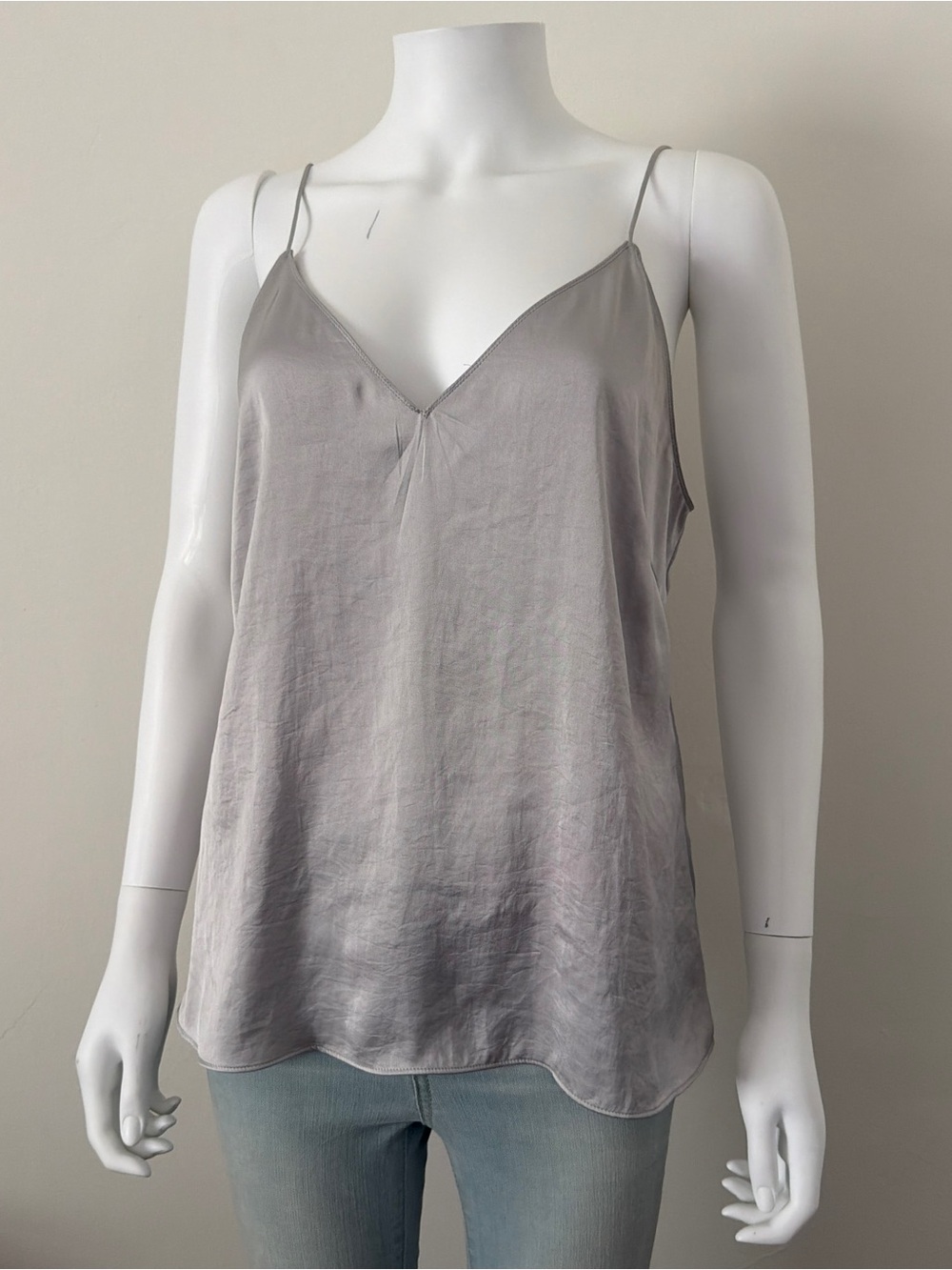 Aritzia Wilfred Free Silver Silk Cami